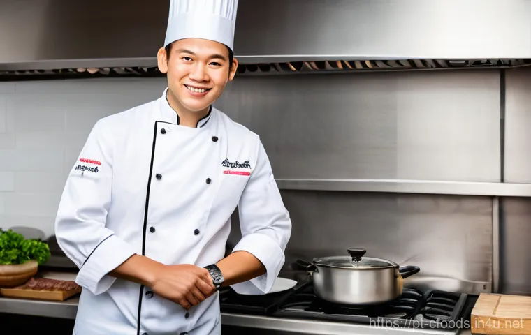 중식조리 자격증으로 해외 취업하기 - **Prompt:** A skilled, focused chef, dressed in a clean, professional white chef's jacket and apron,...