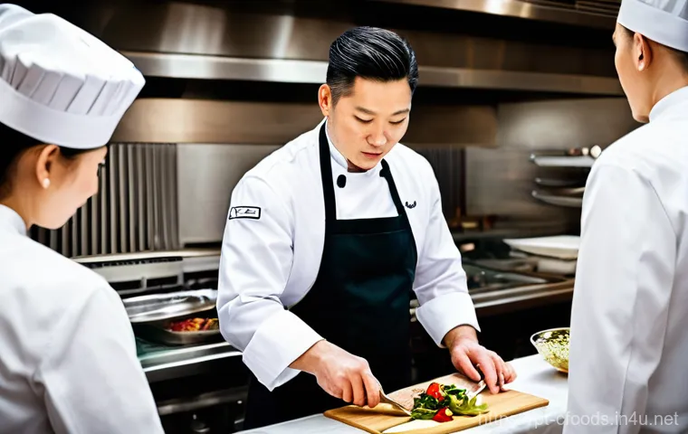 중식조리 자격증으로 해외 취업하기 - **Prompt:** A confident, smiling professional chef, wearing a crisp, well-tailored chef's uniform wi...