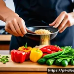 Home 21 중식조리 자격증 합격을 위한 전략 - A professional Chinese chef in a modern kitchen, wearing clean chef’s uniform and apron, skillfully ...