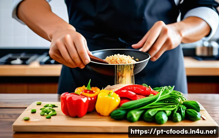 중식조리 자격증 합격을 위한 전략 - A professional Chinese chef in a modern kitchen, wearing clean chef&rsquo;s uniform and apron, skillfully ...